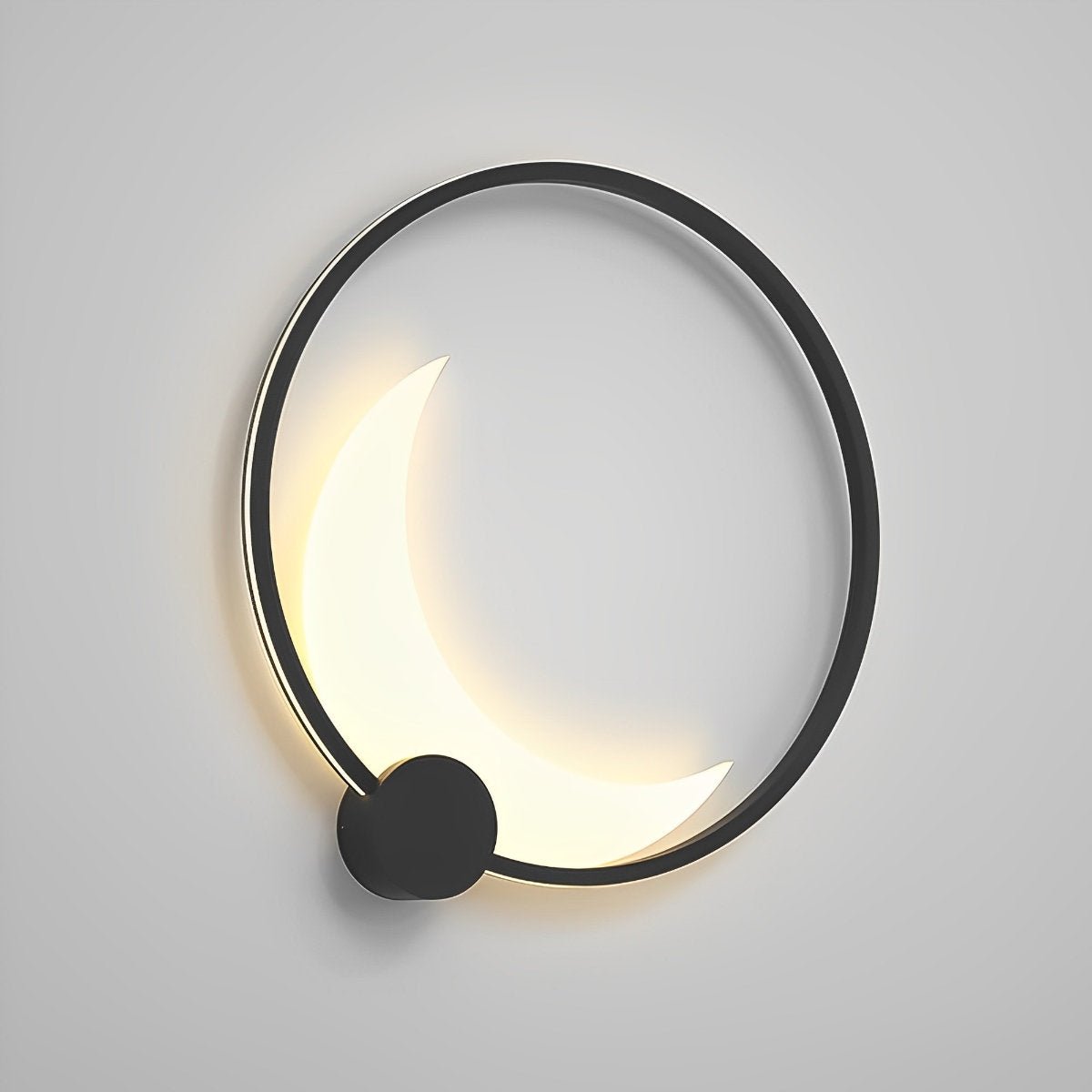 Wall Lamp Stainless Steel Moon LED 35.0 cm Black Outdoor Garden Patio Waterproof Sconce Solar Hardwired | Thomler