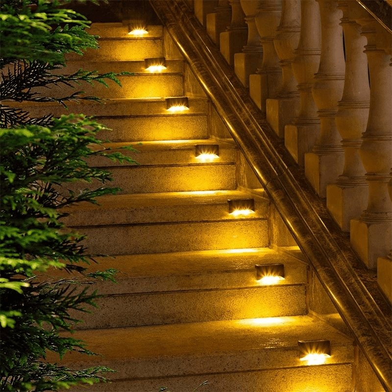 Outdoor Solar Stair Light ABS 2 in Height Waterproof Pathway Garden Deck Lighting | Thomler