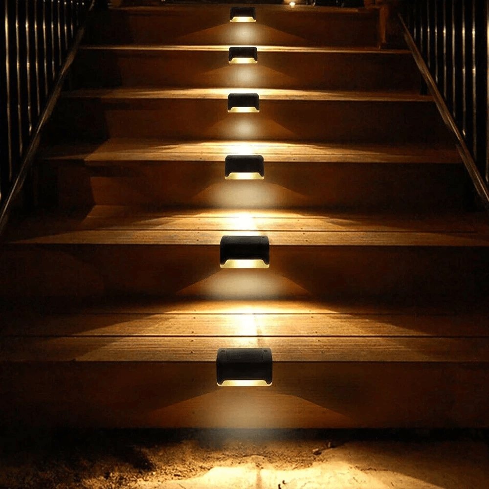 Outdoor Solar Stair Light ABS 2 in Height Waterproof Pathway Garden Deck Lighting | Thomler