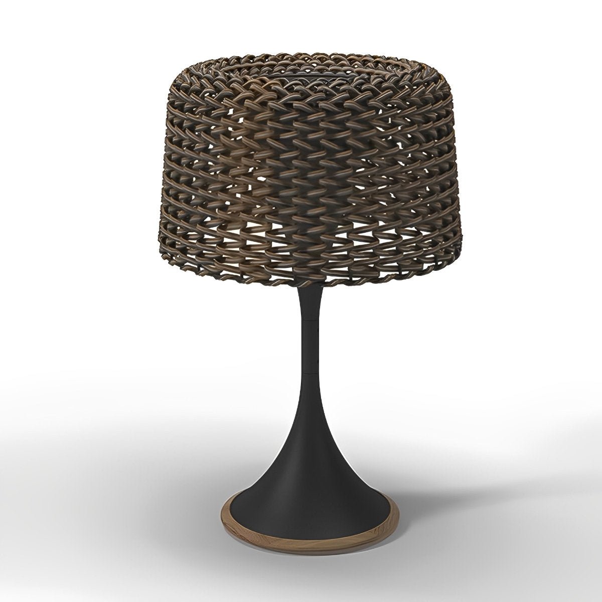 Floor Lamp Synthetic Rattan 176.0 cm White Outdoor Patio Solar LED Garden Lighting Waterproof | Thomler