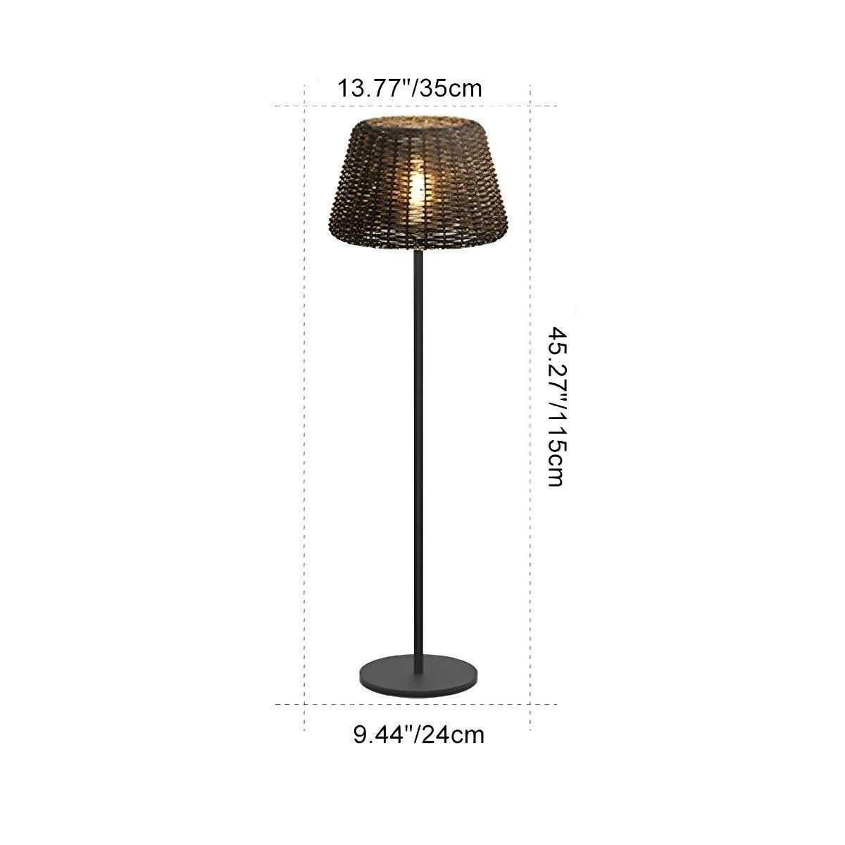 Floor Lamp Synthetic Rattan 176.0 cm White Outdoor Patio Solar LED Garden Lighting Waterproof | Thomler