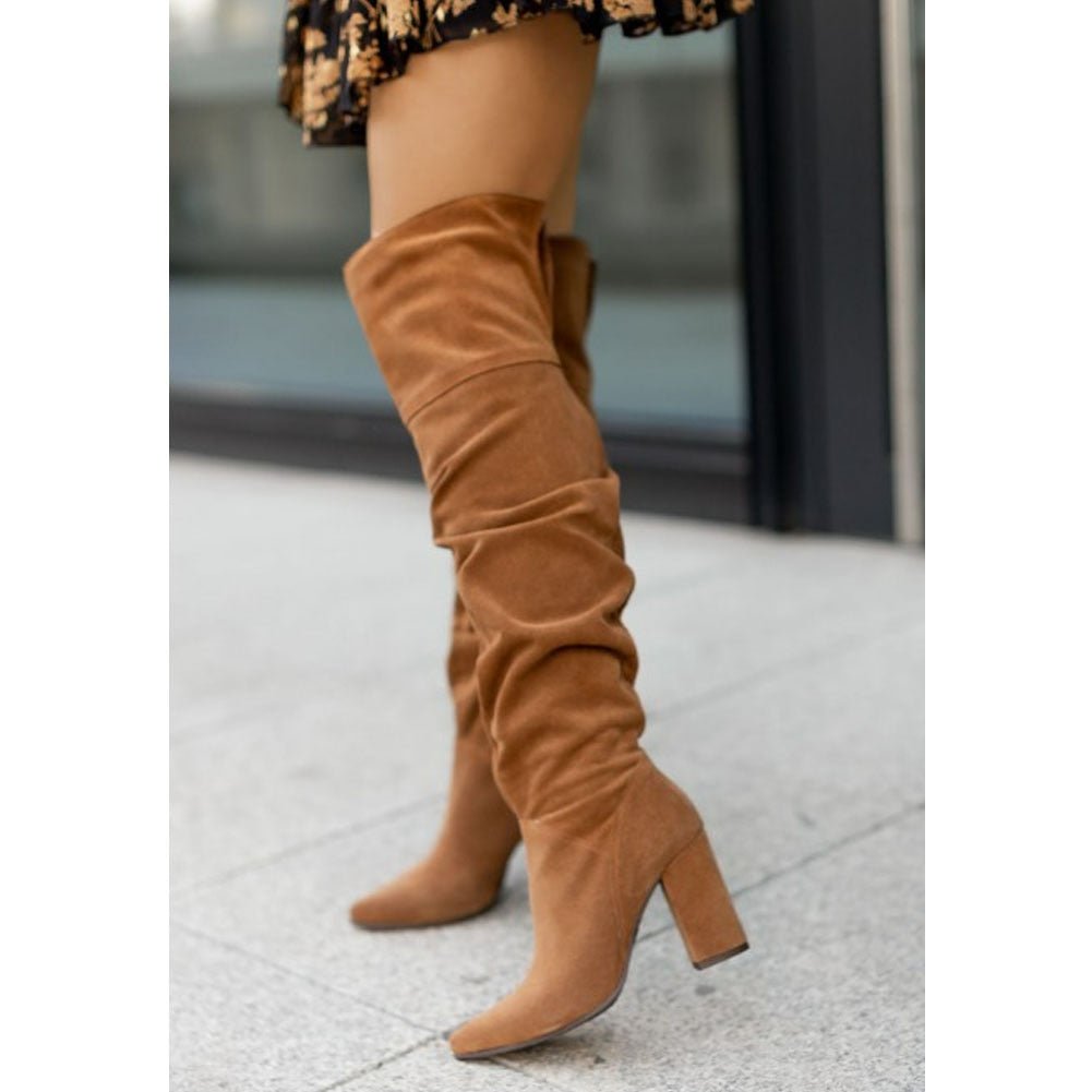 Women's Over-the-Knee Boots – Stretchy Fabric Upper, Slip-On Design, Casual & Dressy Styling | Thomler