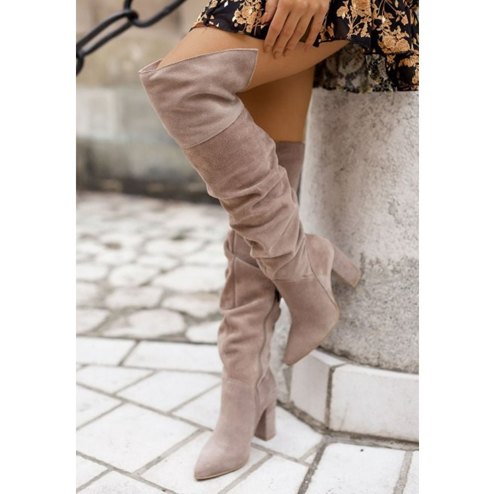Women's Over-the-Knee Boots – Stretchy Fabric Upper, Slip-On Design, Casual & Dressy Styling | Thomler