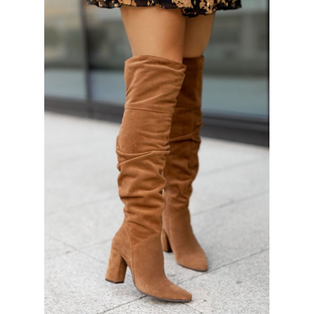 Women's Over-the-Knee Boots – Stretchy Fabric Upper, Slip-On Design, Casual & Dressy Styling | Thomler