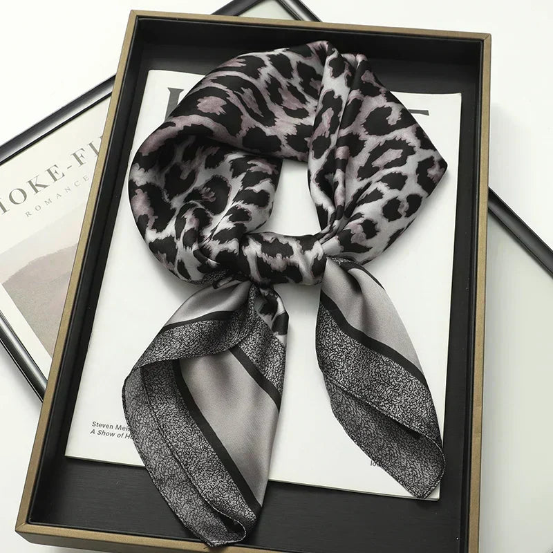 Plaid Silk Square Scarf 27.5 in Women's Neck Wrap Hair Band Accessory Spring Summer Multi-Wear Lightweight Fashion Kerchief | Thomler