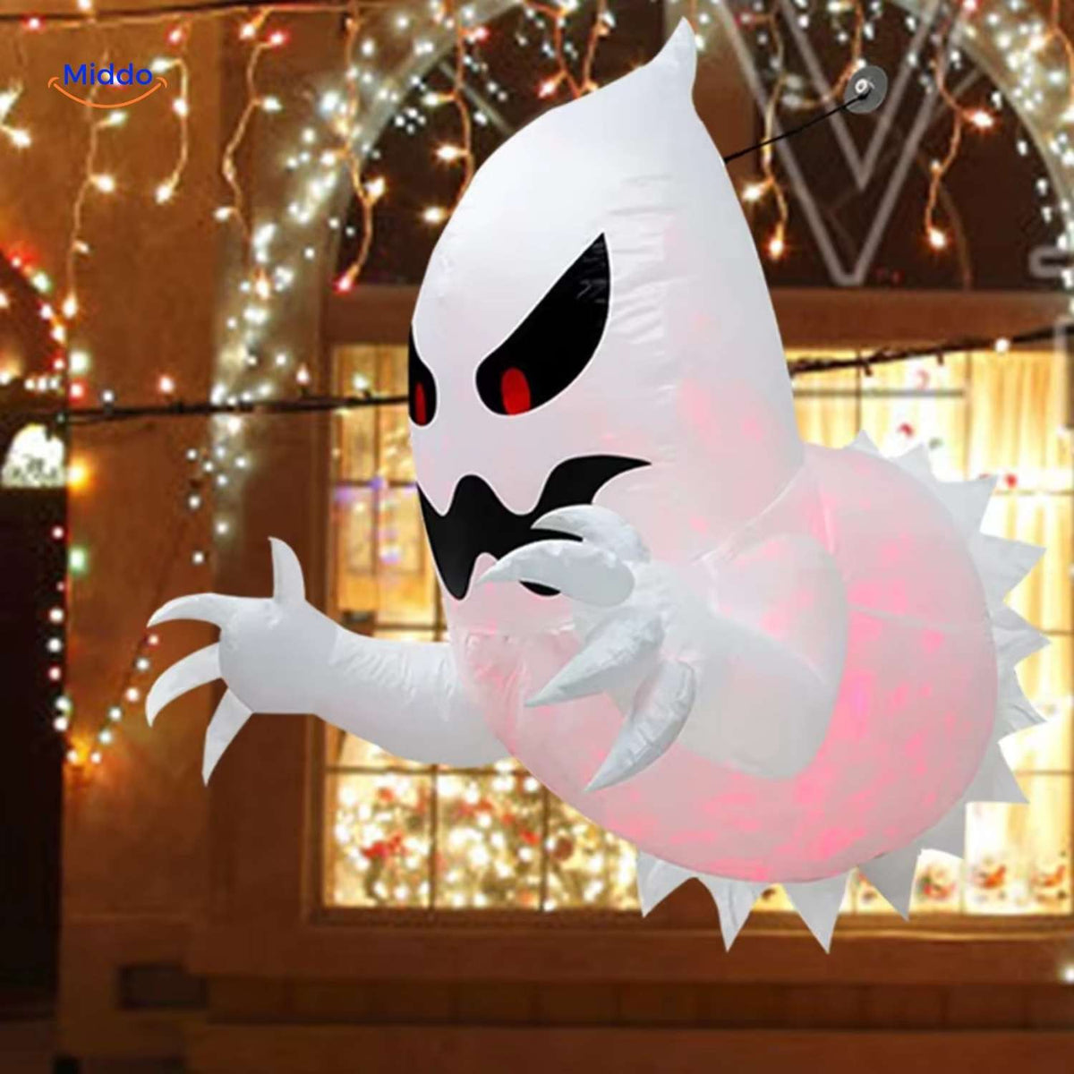Illuminated Ghost Inflatable – Giant LED Halloween Yard Decoration for Indoor & Outdoor Display | Thomler