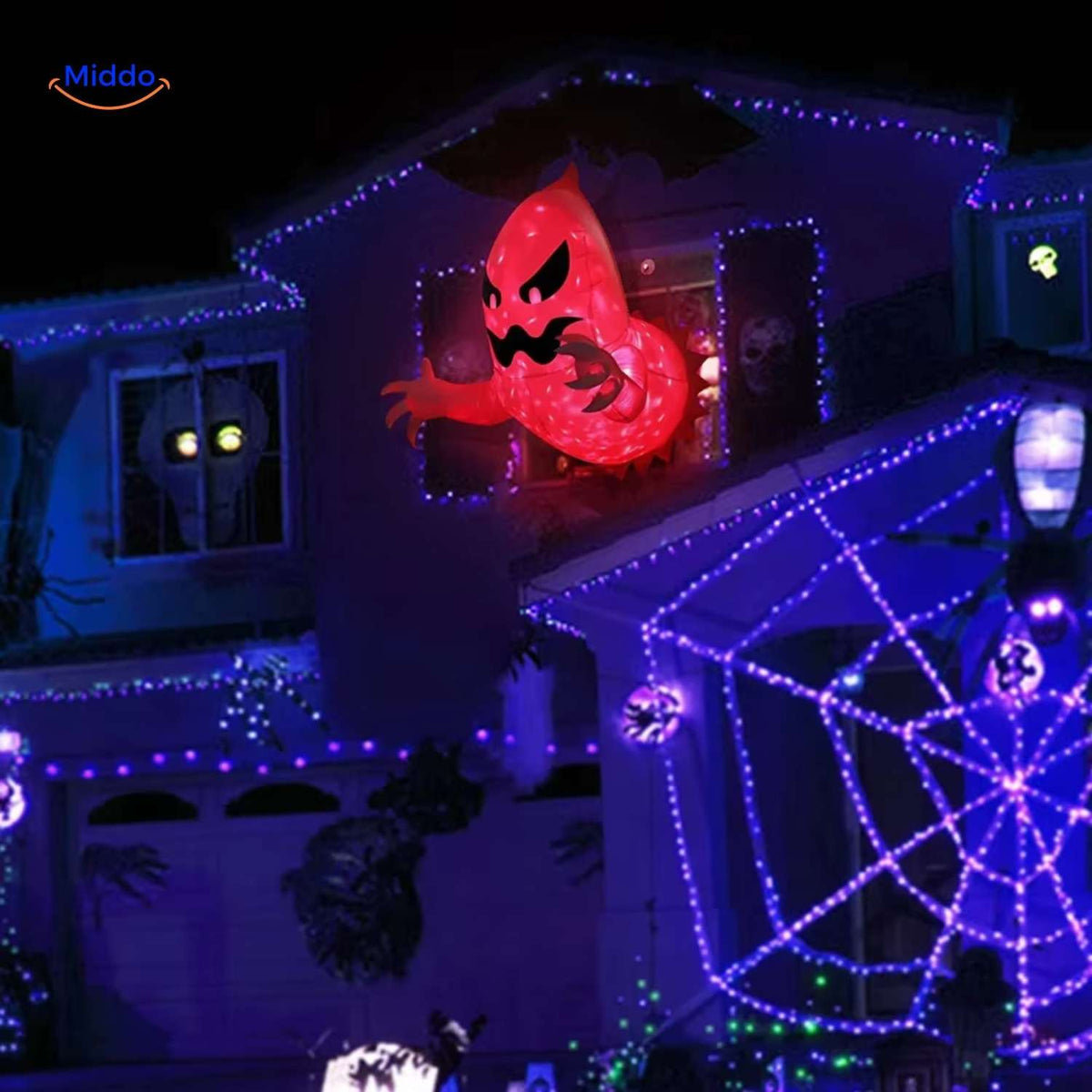Illuminated Ghost Inflatable – Giant LED Halloween Yard Decoration for Indoor & Outdoor Display | Thomler