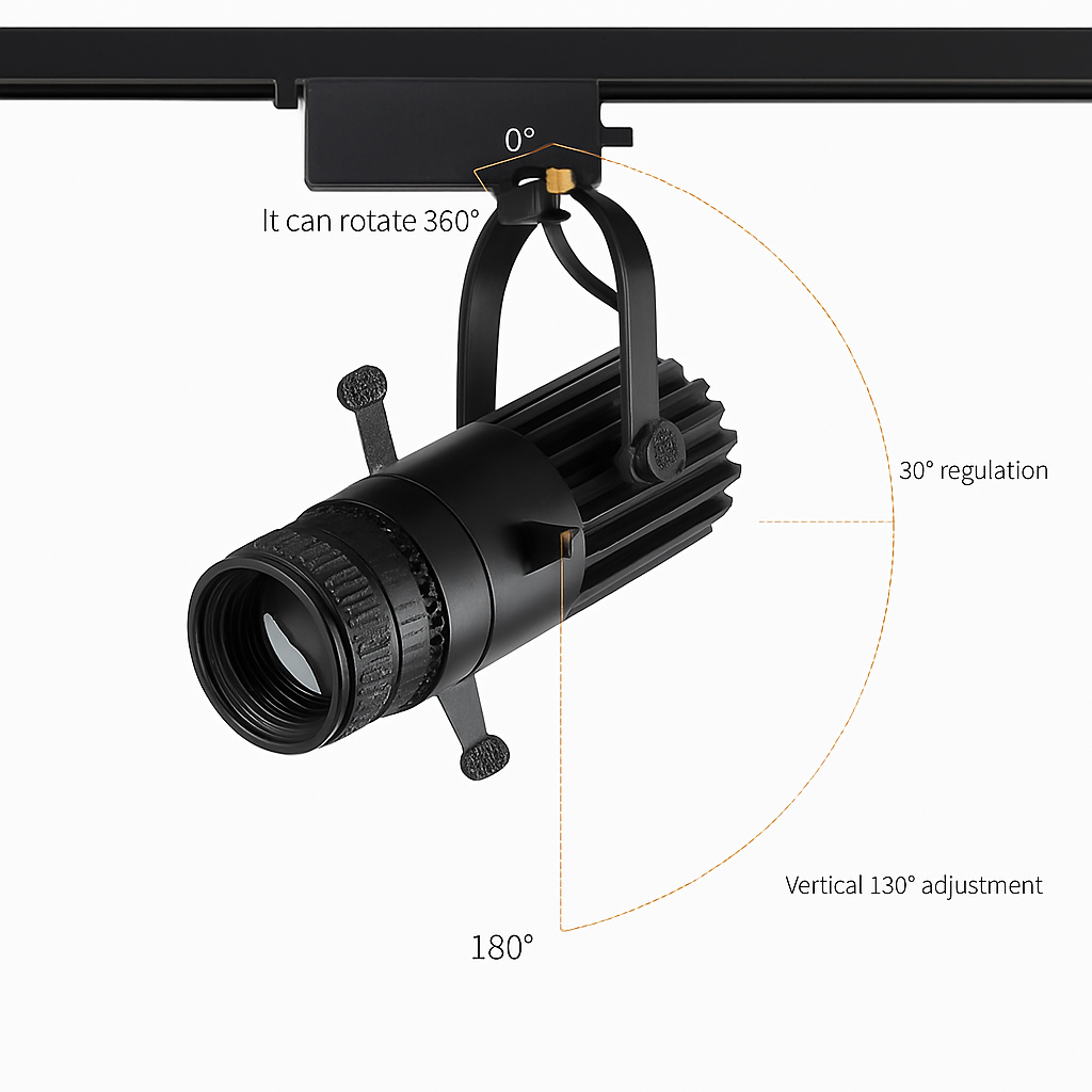 Dimmable LED Track Spotlight with Adjustable Beam Angle for Kitchen, Dining Room & Retail Display | Thomler