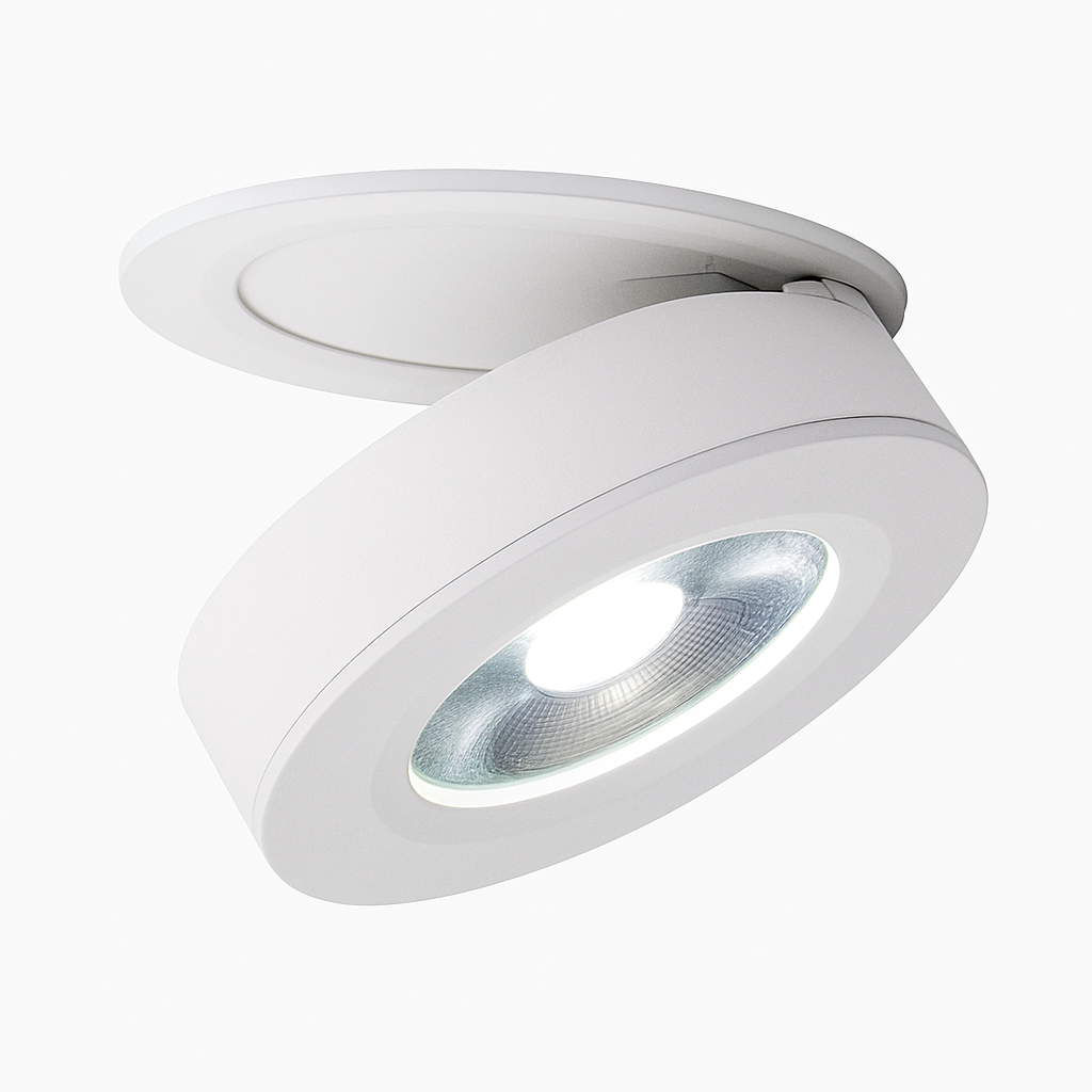 Adjustable Recessed LED Spotlight – Round Aluminum Downlight for Ceilings, Dimmable Accent Lighting for Kitchen, Living Room, Hallway & | Thomler