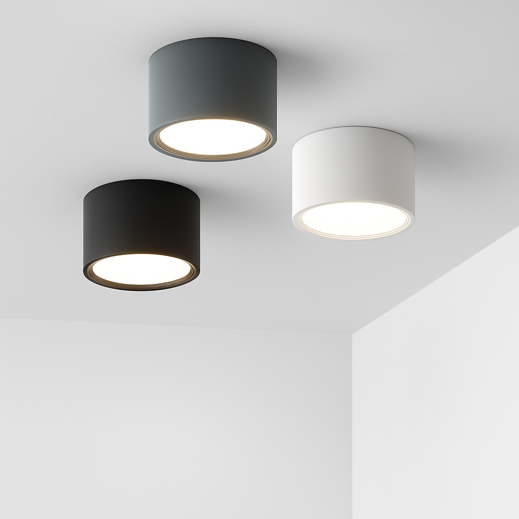 Surface Mounted Downlight Metal LED 15.0 cm Black Ceiling Kitchen Bathroom Spotlight Scandinavian Lighting | Thomler