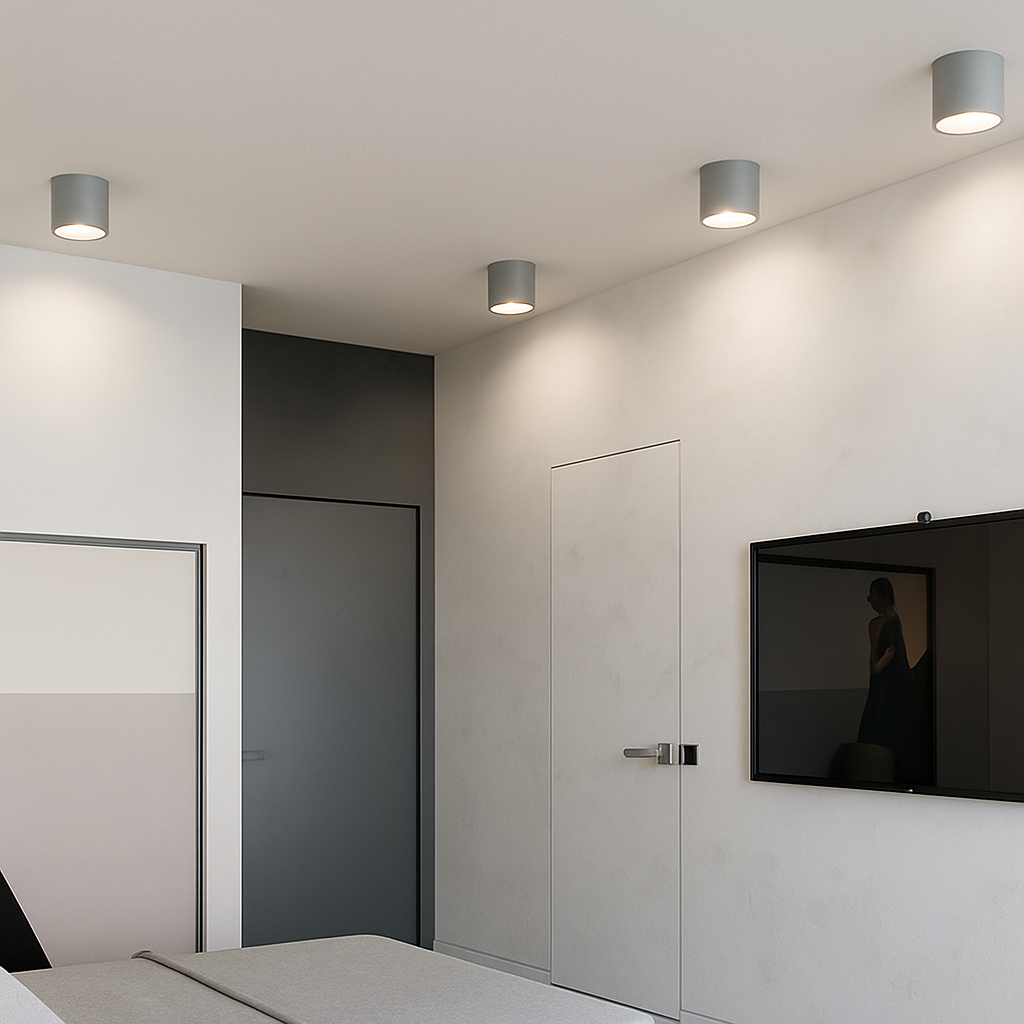 Surface Mounted Downlight Metal LED 15.0 cm Black Ceiling Kitchen Bathroom Spotlight Scandinavian Lighting | Thomler