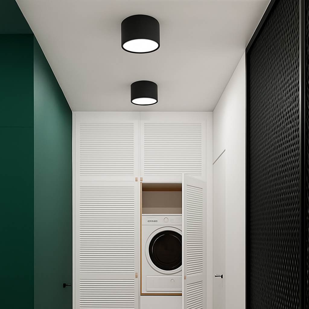 Surface Mount LED Spotlight Round Minimalist Ceiling Light for Hallway Entryway Kitchen Bedroom Bathroom Compact Flush Fixture | Thomler