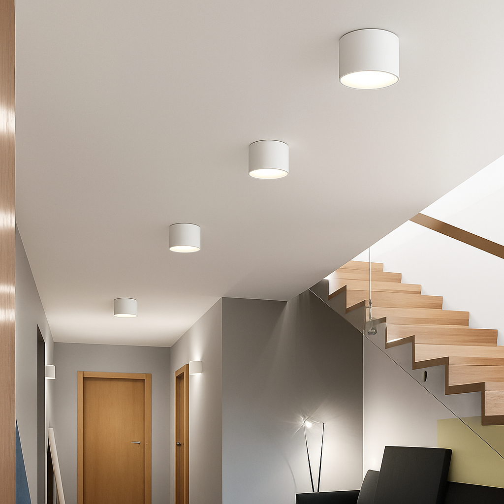 Surface Mount LED Spotlight Round Minimalist Ceiling Light for Hallway Entryway Kitchen Bedroom Bathroom Compact Flush Fixture | Thomler
