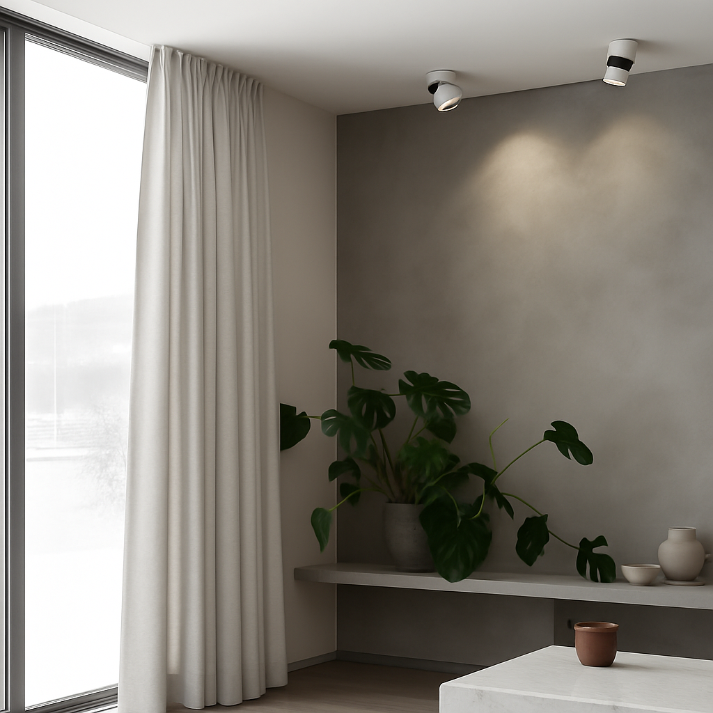 Adjustable LED Ceiling Spot Light Round Surface Mount Fixture – Dimmable, Frosted Finish, Multi-Room Use | Thomler