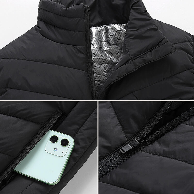 Carbon Fiber Warming Jacket with Powerbank-Powered Heat Panels – Insulated Sleeveless Design for Winter Outdoor Work | Thomler