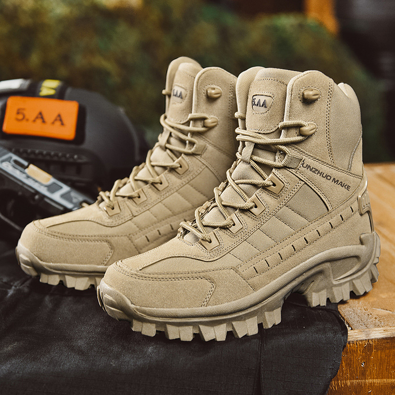 Men's All-Season Tactical Work Boots Waterproof Suede Ankle Support Non-Slip Hiking Boots for Outdoor Work Camping Hunting | Thomler