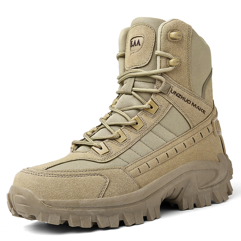 Men's All-Season Tactical Work Boots Waterproof Suede Ankle Support Non-Slip Hiking Boots for Outdoor Work Camping Hunting | Thomler