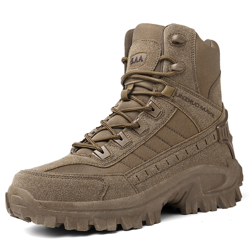 Men's All-Season Tactical Work Boots Waterproof Suede Ankle Support Non-Slip Hiking Boots for Outdoor Work Camping Hunting | Thomler