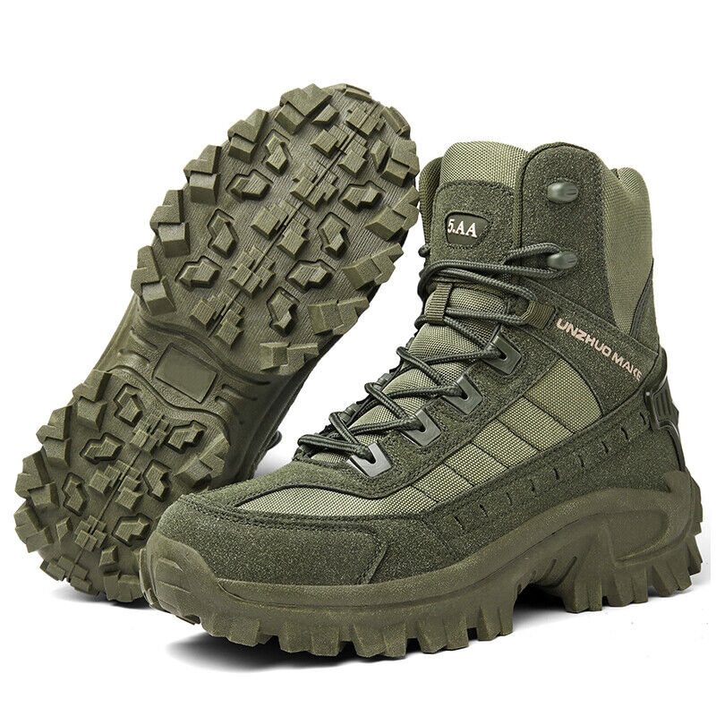 Men's All-Season Tactical Work Boots Waterproof Suede Ankle Support Non-Slip Hiking Boots for Outdoor Work Camping Hunting | Thomler