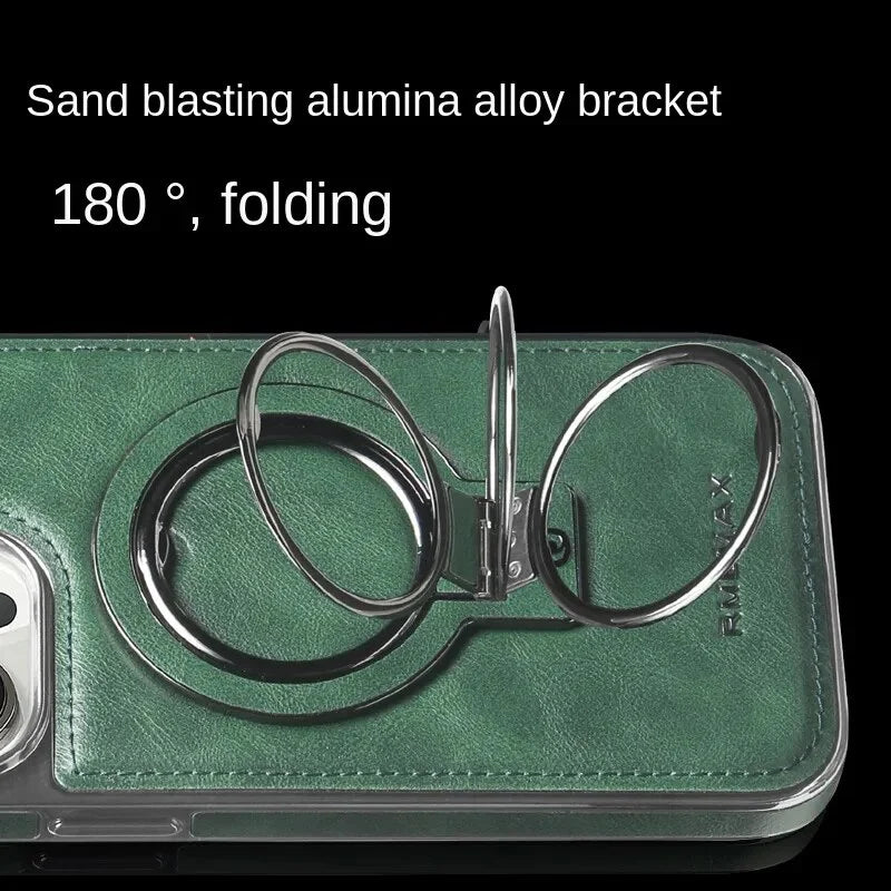 Premium Leather iPhone Case with Hidden Kickstand for Hands-Free Viewing | Thomler