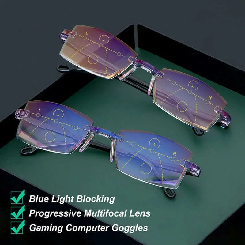 Progressive Reading Glasses with Blue Light Filter for Near & Distance Vision | Anti-Reflective Multifocal Eyewear | Lightweight TR90 Frame | Thomler
