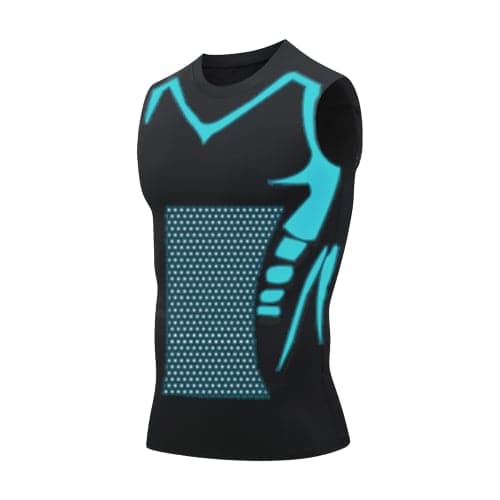 Slimming Undershirt for Men – Sleeveless Body Shaper Tank with Chest Support – Breathable Neoprene Compression Wear for Gym, Office & Daily Use – Invi