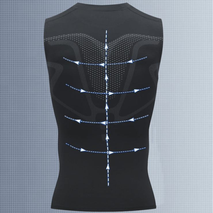 Slimming Undershirt for Men – Sleeveless Body Shaper Tank with Chest Support – Breathable Neoprene Compression Wear for Gym, Office & Daily Use – Invi