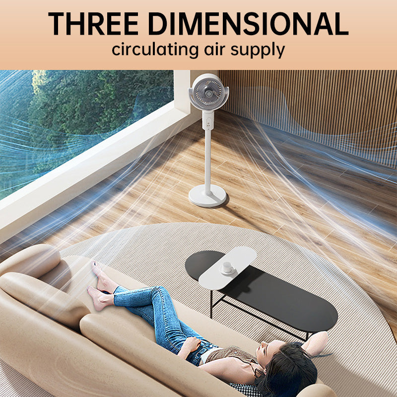 Whisper-Quiet Pedestal Fan with Remote Control USB-Powered 5-Speed Oscillating Tower Fan for Bedroom Office Living Room Adjustable Height Na | Thomler