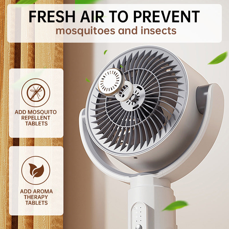 Whisper-Quiet Pedestal Fan with Remote Control USB-Powered 5-Speed Oscillating Tower Fan for Bedroom Office Living Room Adjustable Height Na | Thomler