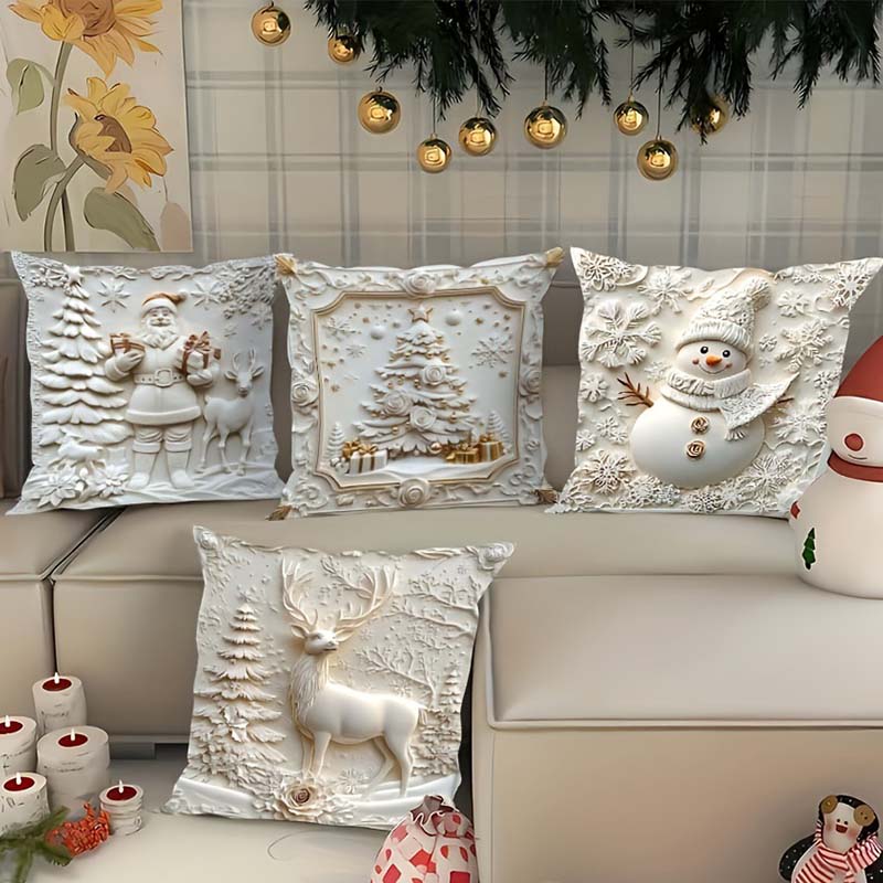NordForm 4er-Set – Elegante Weihnachts-Kissenbezüge | 50% RABATT