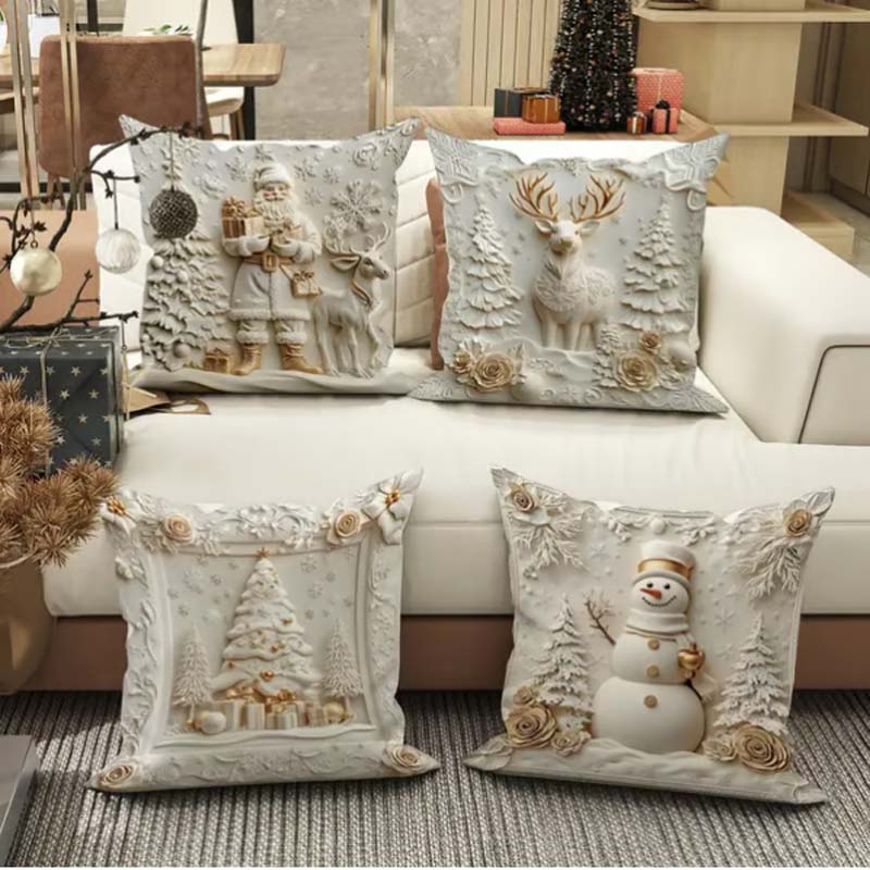 NordForm 4er-Set – Elegante Weihnachts-Kissenbezüge | 50% RABATT