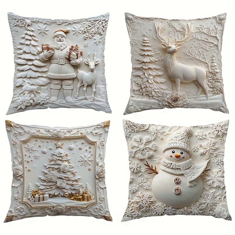 NordForm 4er-Set – Elegante Weihnachts-Kissenbezüge | 50% RABATT