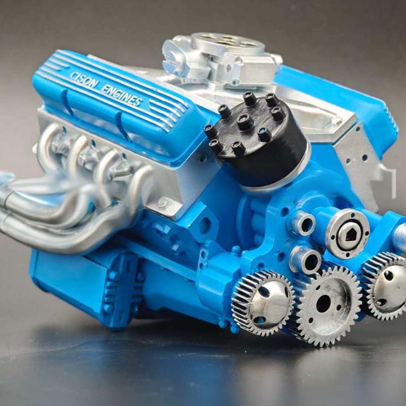 Gasoline-Powered V8 Engine Model Kit | Fully Functional Mini Motor with CDI Ignition & Precision CNC Machined Metal Parts for RC Projects | Thomler