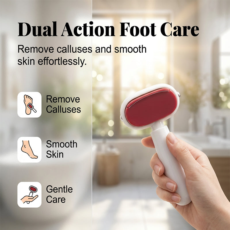 Dual-Sided Foot Callus Remover with Stainless Steel Blade for Cracked Heels, Dead Skin & Rough Feet – Ergonomic Handle Pedicure Tool | Thomler