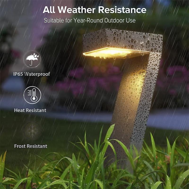 Solar Pathway Lights 4-Pack LED Garden Stakes Warm White 3500K IP65 Weather Resistant Automatic Dusk-to-Dawn for Walkways Driveways Yard | Thomler