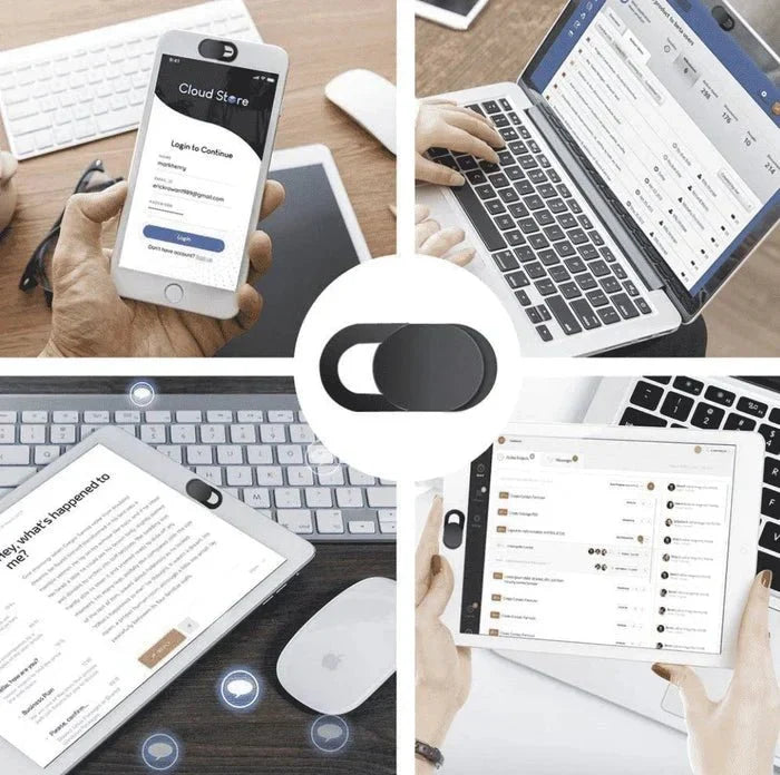 Webcam Privacy Covers Ultra-Thin Sliding Lens Blockers for Laptops Phones Tablets Computers Desktop Security Shield 6-Pack Black White | Thomler