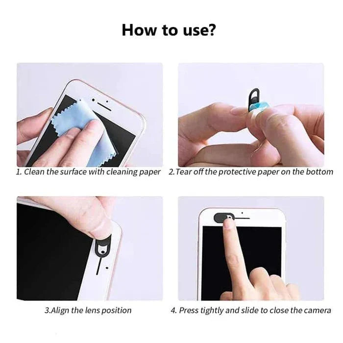 Webcam Privacy Covers Ultra-Thin Sliding Lens Blockers for Laptops Phones Tablets Computers Desktop Security Shield 6-Pack Black White | Thomler