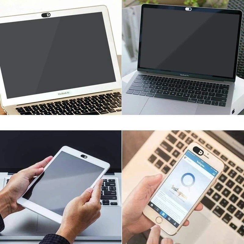 Webcam Privacy Covers Ultra-Thin Sliding Lens Blockers for Laptops Phones Tablets Computers Desktop Security Shield 6-Pack Black White | Thomler