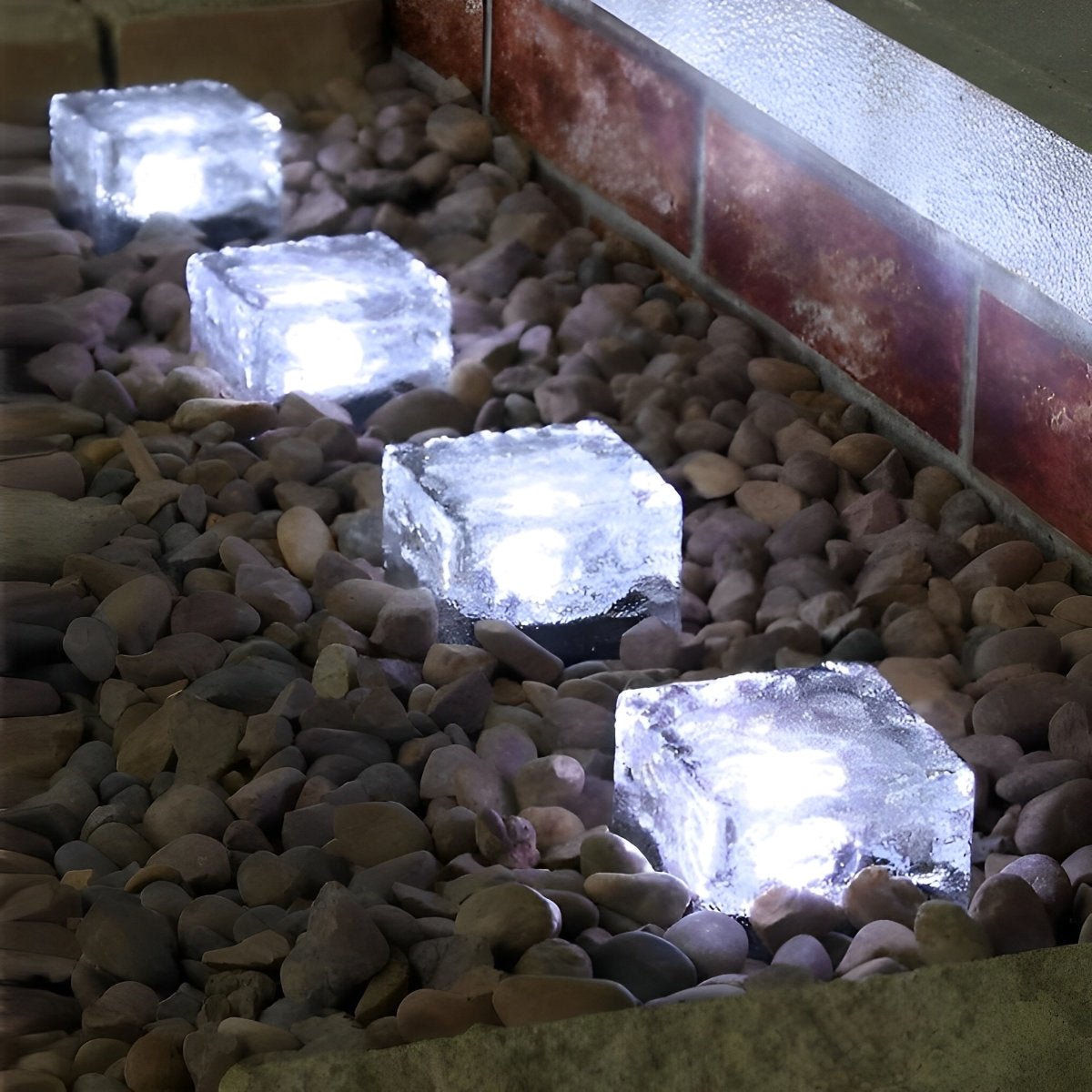Outdoor Solar Ice Brick Light Imitation Crystal Glass 2.8 in Automatic Garden Lawn Walkway Decor Warm White Blue Green | Thomler