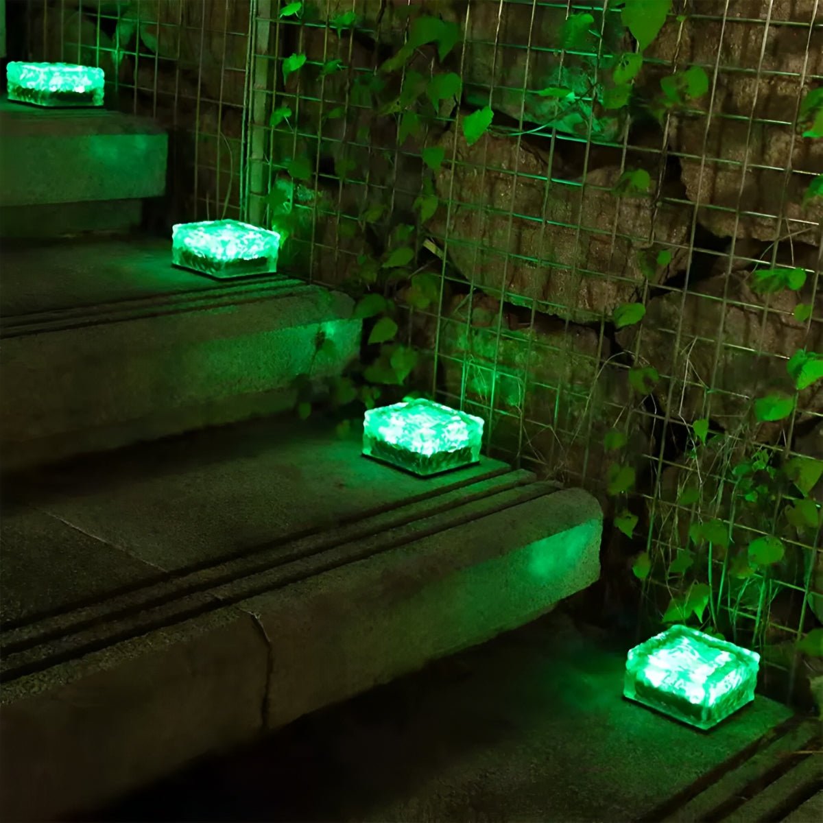 Outdoor Solar Ice Brick Light Imitation Crystal Glass 2.8 in Automatic Garden Lawn Walkway Decor Warm White Blue Green | Thomler