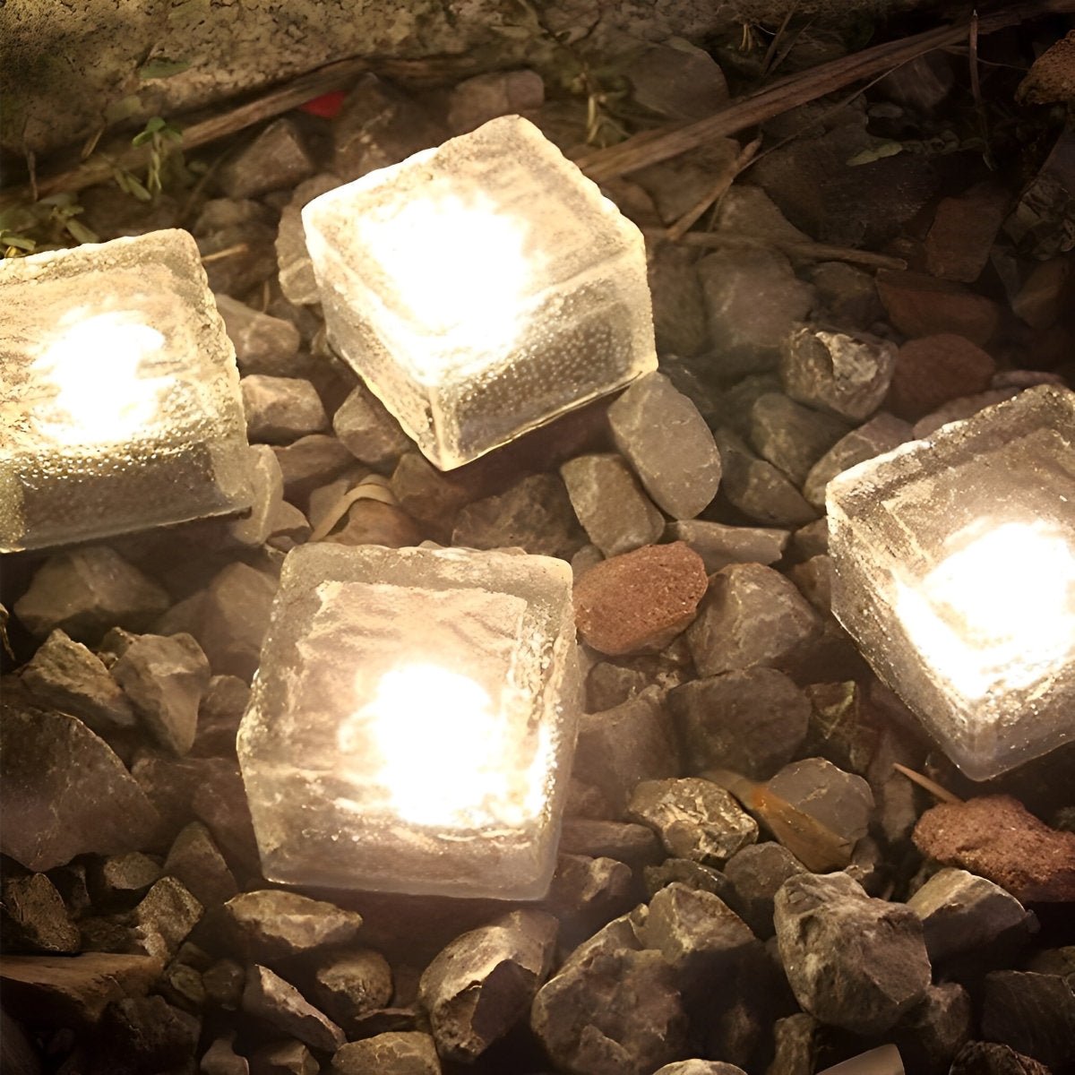 Outdoor Solar Ice Brick Light Imitation Crystal Glass 2.8 in Automatic Garden Lawn Walkway Decor Warm White Blue Green | Thomler