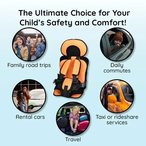 Compact Travel Booster Seat for Kids with 5-Point Safety Harness & Portable Folding Design for Car, Taxi & Plane | Perfect for Toddlers & | Thomler