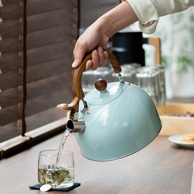 Stovetop Tea Kettle with Whistle and Heat-Safe Grip – 3-Quart Capacity for Gas, Electric & Induction Cooktops | Thomler