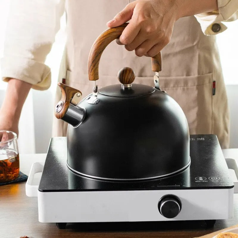 Stovetop Tea Kettle with Whistle and Heat-Safe Grip – 3-Quart Capacity for Gas, Electric & Induction Cooktops | Thomler