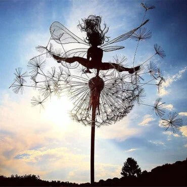 Handcrafted Metal Fairy Garden Stake – 28 in Whimsical Outdoor Sculpture for Lawn & Flower Beds | Thomler