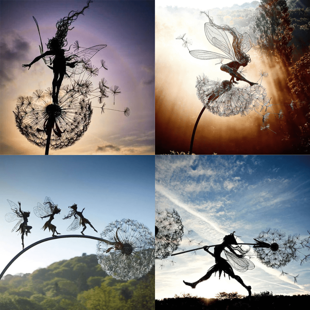 Handcrafted Metal Fairy Garden Stake – 28 in Whimsical Outdoor Sculpture for Lawn & Flower Beds | Thomler