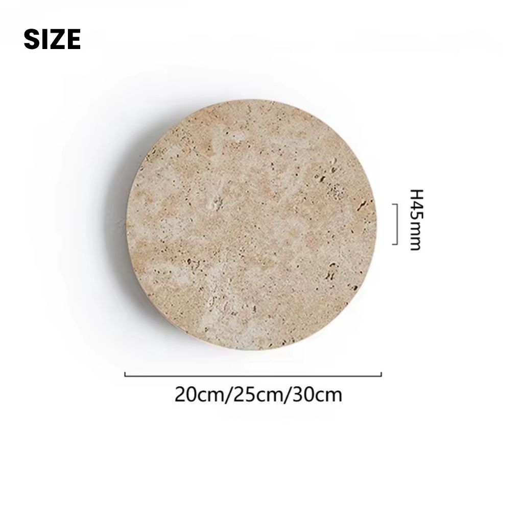 Travertine Circle Sconce for Bedrooms & Hallways – LED Ambient Lighting Fixture with Adjustable Color Temperature | Thomler