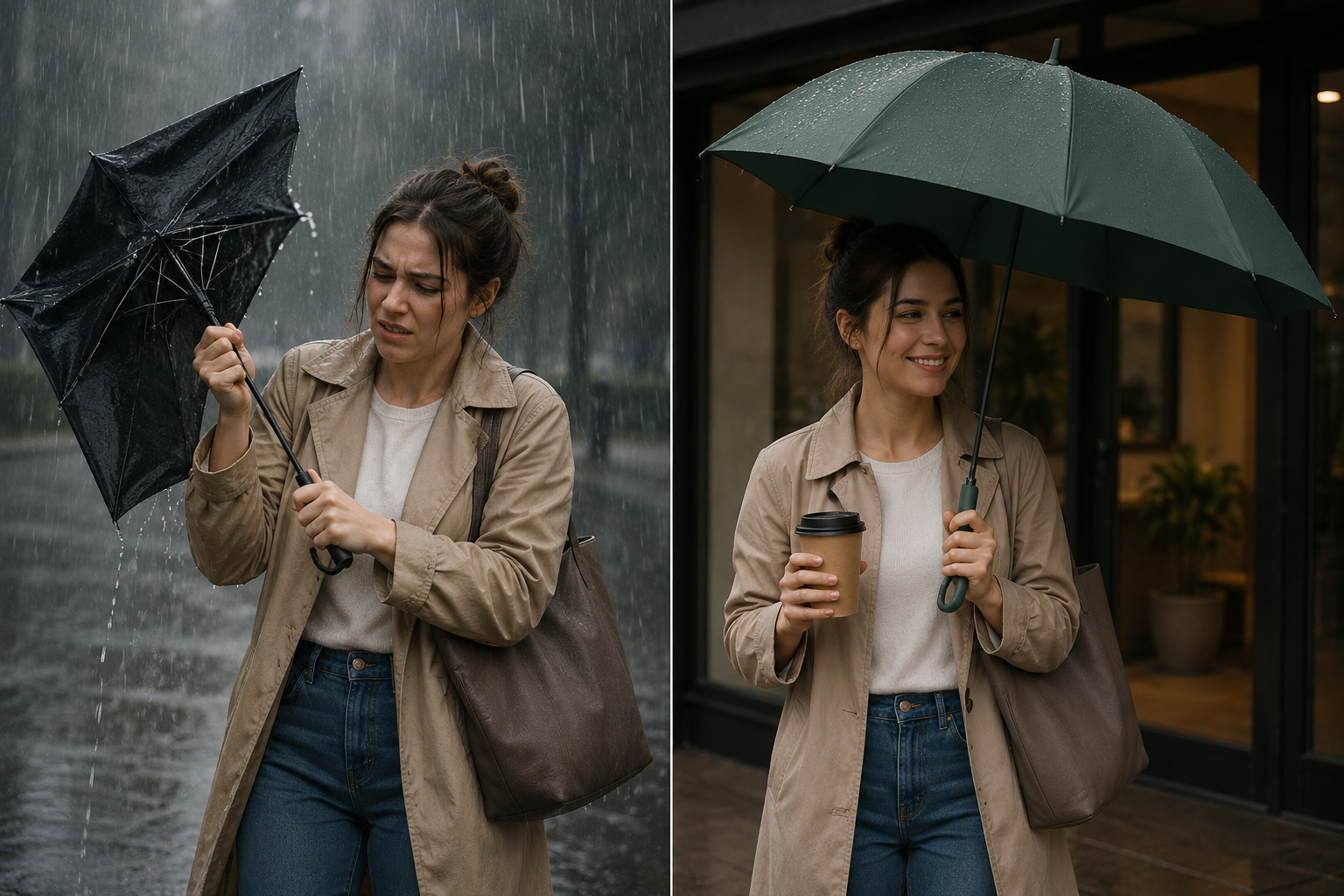 Automatic Travel Umbrella with Reinforced 8-Rib Frame & UV Sun Protection for Wind & Rain | Thomler