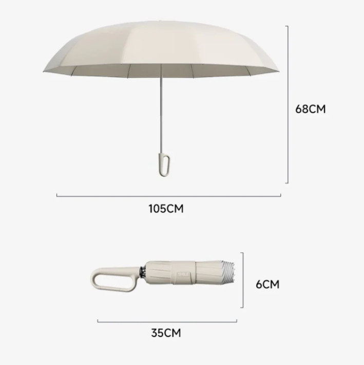 Wind-Resistant Compact Umbrella with Safety Reflectors for Night Visibility, Lightweight Waterproof Canopy for Rain Protection, Foldable Tra | Thomler
