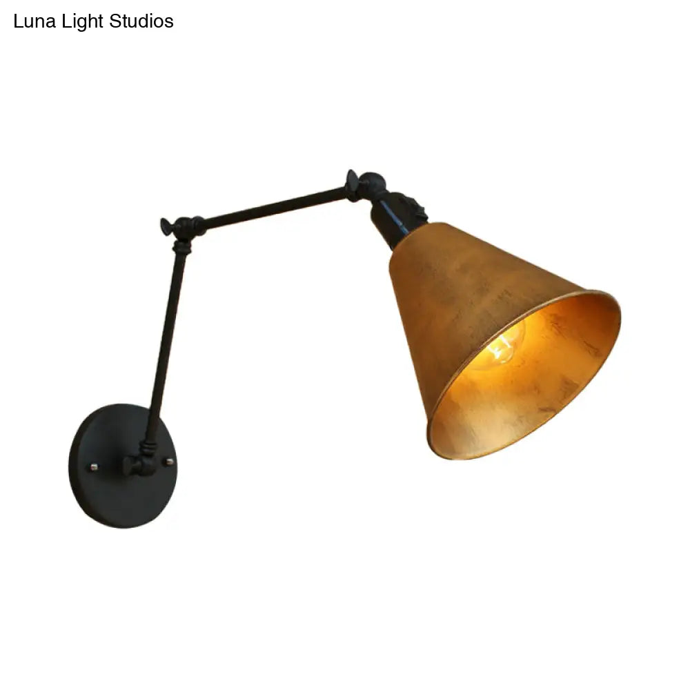 Swing Arm Wall Light Fixture Industrial Metal Sconce Adjustable for Living Room Bedroom Bedside Reading | Thomler